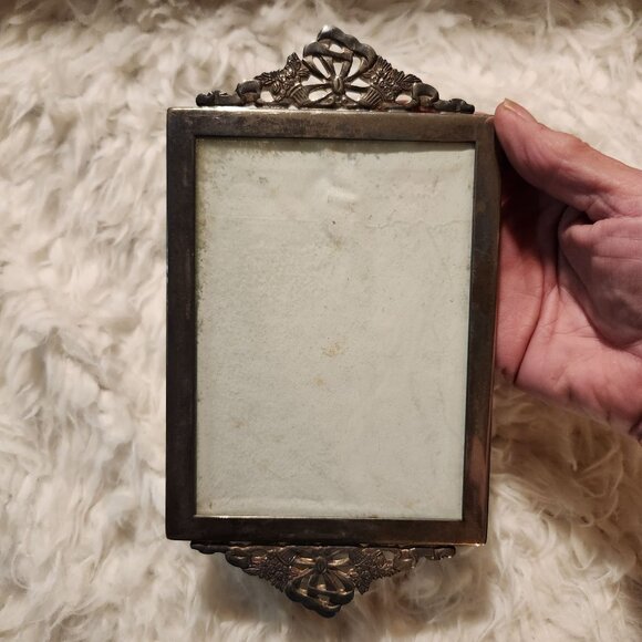 Antique Silver Ornate Picture Frame With Intricate Detailing 4"x6" Regency Glam - Picture 1 of 4